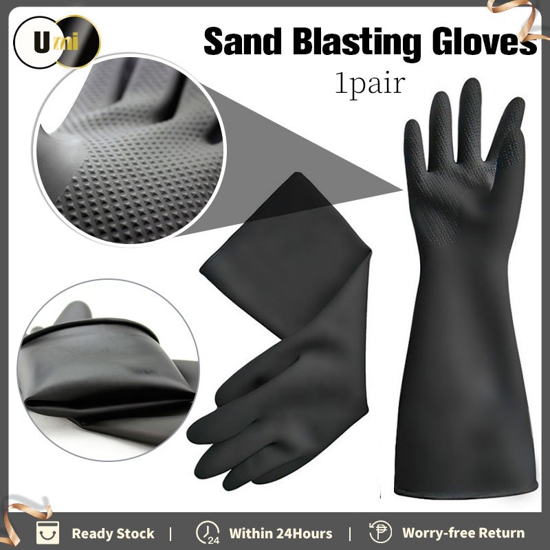 60cmChemical-Resistant Heavy-Duty Latex Gloves Protective Safety Work Gloves Resist Strong Acid Alkali Sarung Tangan Lat