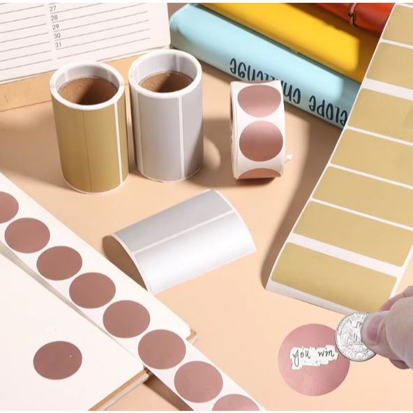 Round rectangle Scratch Off Stickers Surprise Labels Secret Code Cover Sticker Activity Card Self-Adhesive Sticker(3185L