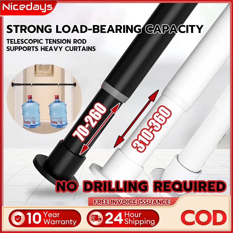 Adjustable Punch-Free Curtain Rod | Telescopic Stainless Steel Shower Rod | Clothesline Drying Rack & Towel Hanger