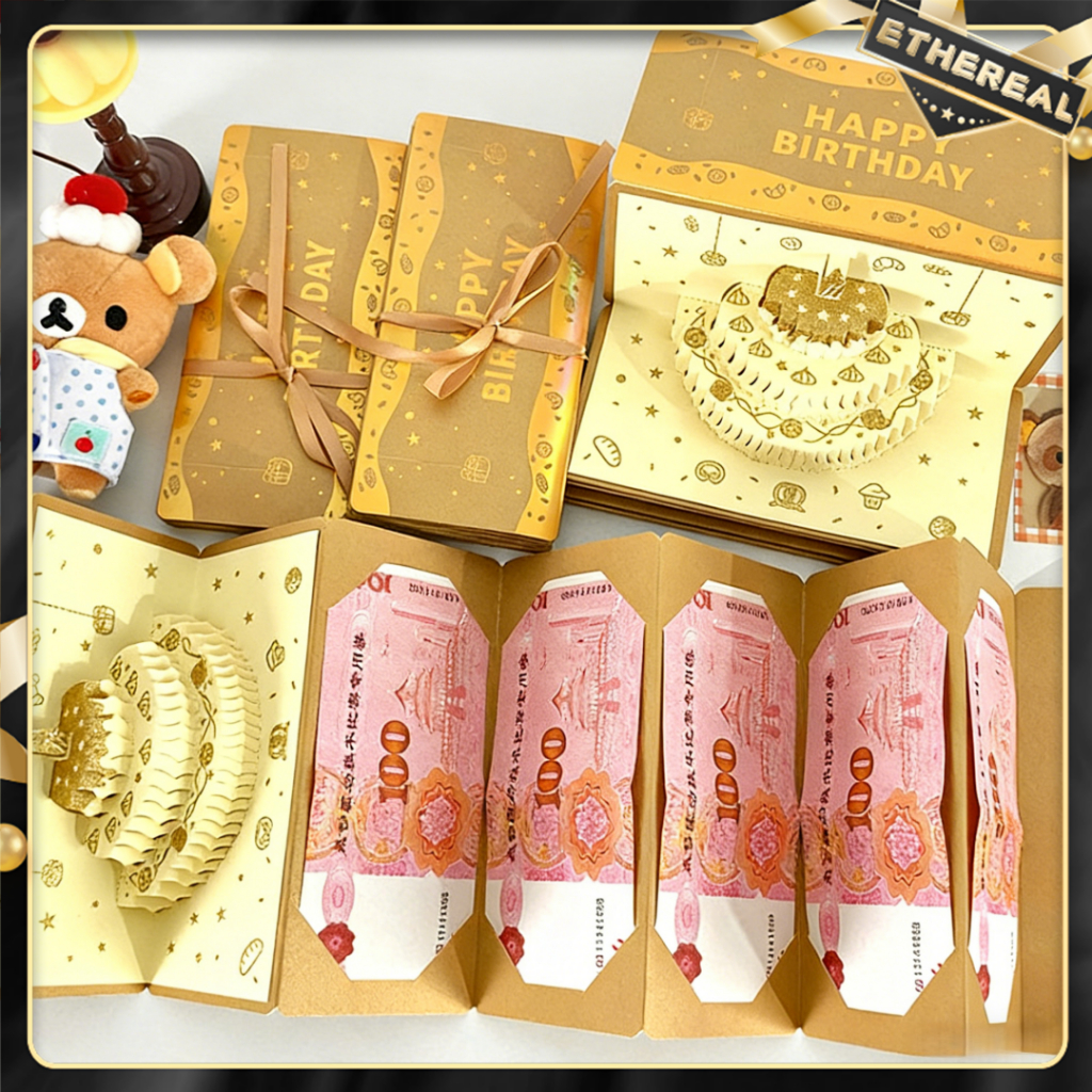3D Birthday Red Envelope&Greeting Card with Music and Light Spring Featival Ramadan Gift Birthday