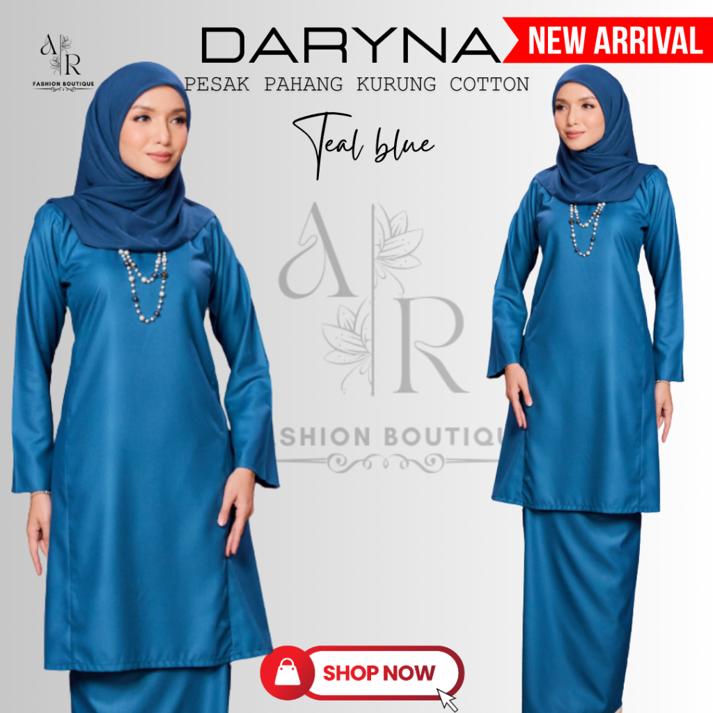 DARYNA PESAK PAHANG KURUNG KELASIK premium cotton plain Muslimah fashion clothing Raya Modest