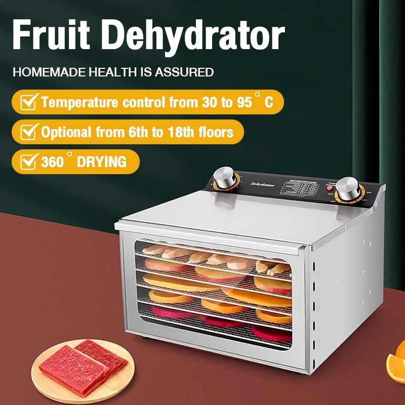 6.8.12.18 layer stainless steel air dryer Food Dryer Dehydrator Dried Fruit Herbs Machine Healthy Sna 800w 风干机