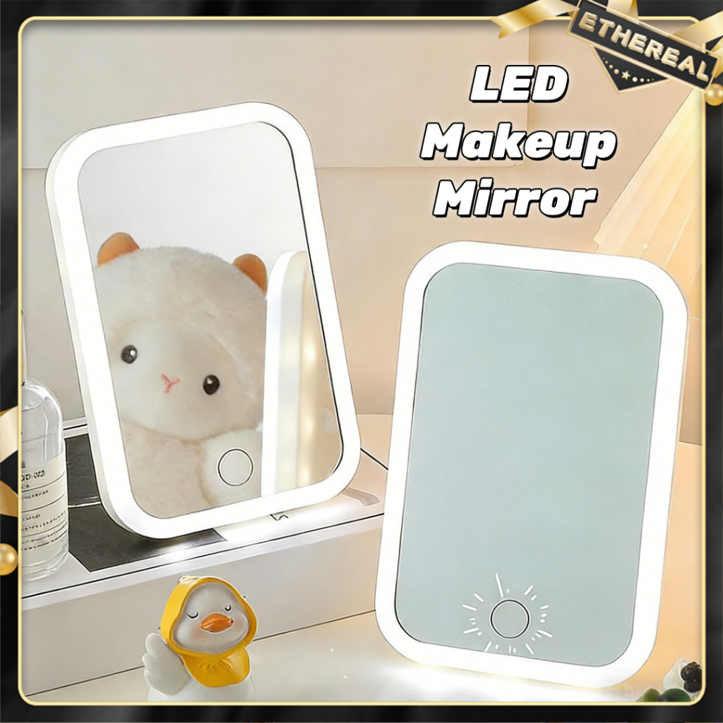 LED Makeup Mirror Touch Screen 3 Light Portable Standing Folding Vanity Mirroir Cosmetics Mirror