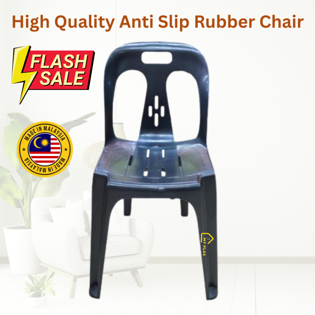 Plastic Chair/Kerusi Makan/Kerusi Plastik/Dining Chair/Dining Furniture/Black Plastic Chair/Black Red Blue Purple Chair