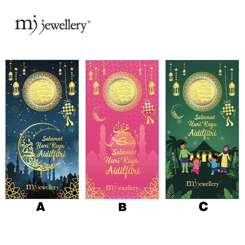 MJ Jewellery 2026 Year 999.9/24K Pure Gold Coin Raya Packet