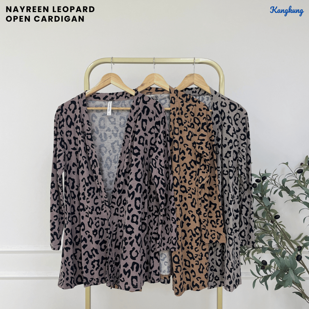 KANGKUNG NAYREEN LEOPARD OPEN CARDIGAN - C1028 (620)