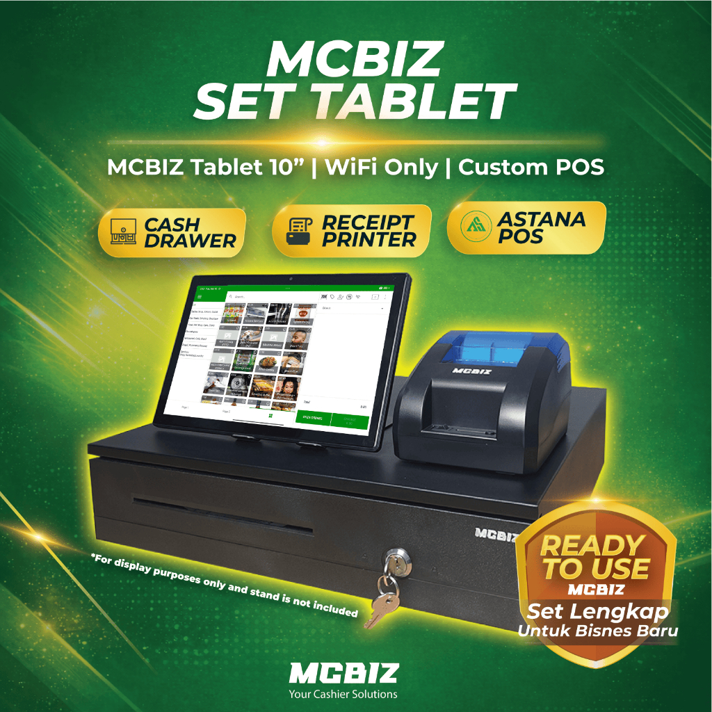 MCBIZ Mesin Cashier Digital POS System Tablet Printer Cash Drawer E Invoice LHDN Payslip HR Account MCBIZ