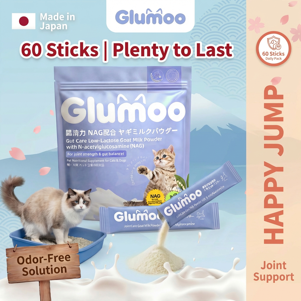 Glumoo Japan 🇯🇵 Gut Care 60s Susu Kucing Gemuk & Bulu Cantik Odor Control Probiotics Joint Support