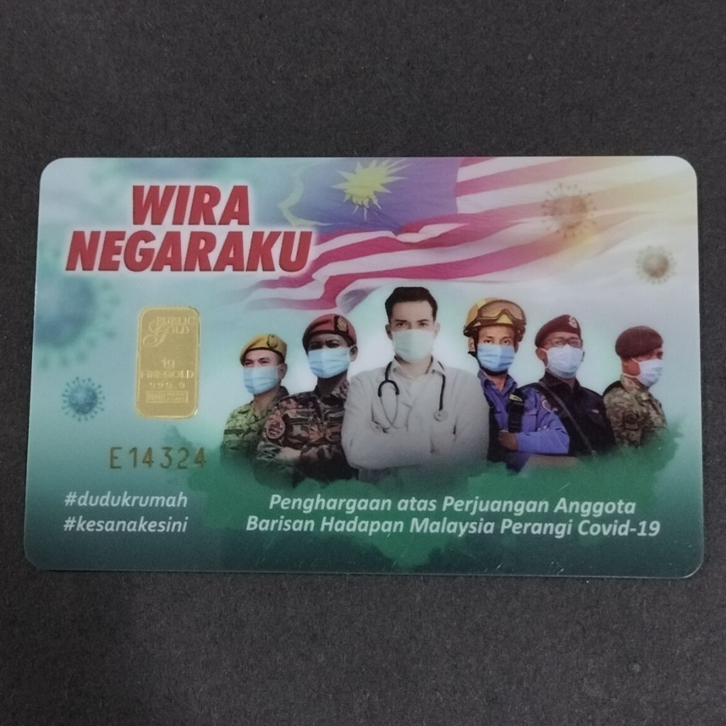Public Gold PG 1g Bar COVID-19 Wira Negaraku (2020) (Au 999.9)