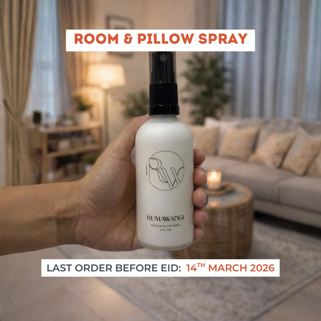 RUMAWANGI Room & Pillow Spray 100ML (Fabric Spray - Rug, Curtain, Sofas, Bed, Sejadah etc)