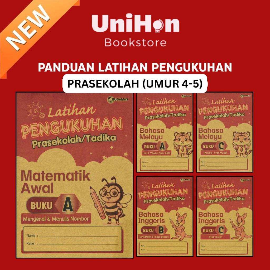 [UNIHON] NUSAMAS: Buku Latihan Prasekolah Panduan & Aktiviti 4-6 Tahun Buku Tadika Latihan Lengkap Menulis & Membaca Kan