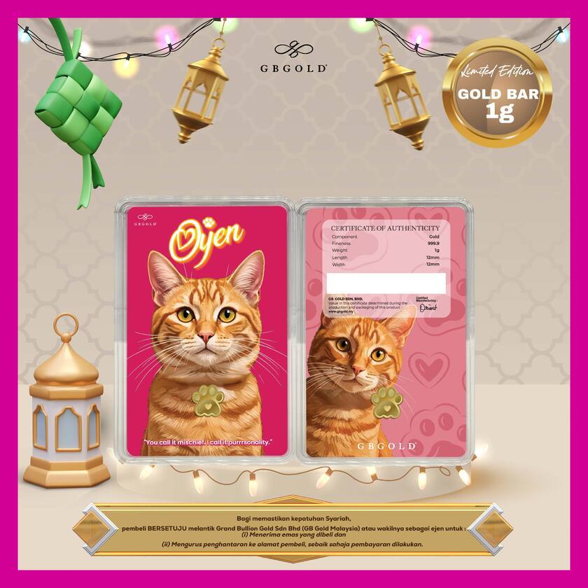 GB GOLD Cat Oyen GoldBar 1g (Emas 999.9)