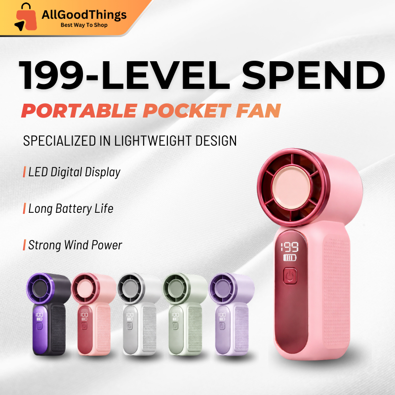 NEW MINI 199Speed Portable Handheld Fan USB Rechargeable Mini Cooling Fan Pocket Fan for Outdoor Camping Travel Home