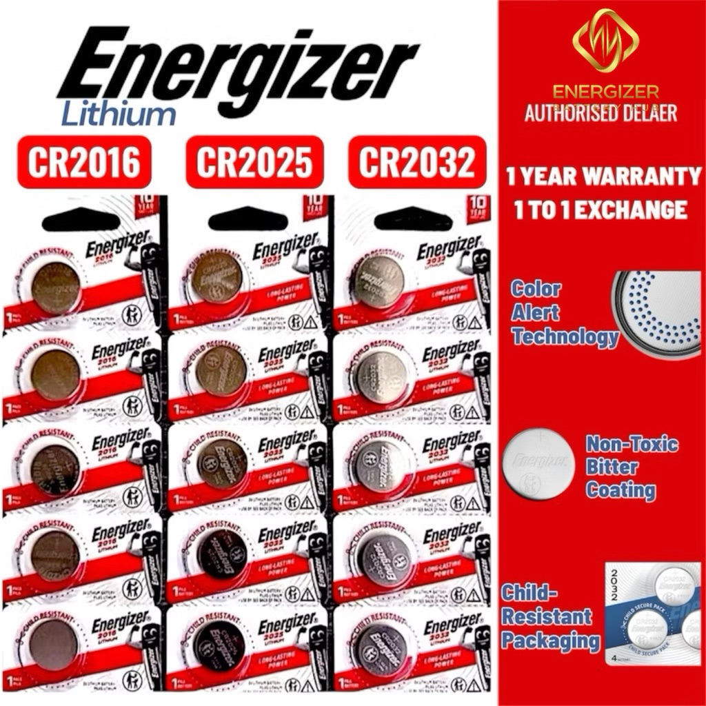 Energizer CR2032 / CR2025 / CR2016 / LR44 3V Battery for Car Remote Key Fob / Watch / Scale / Toys | Long Life Original