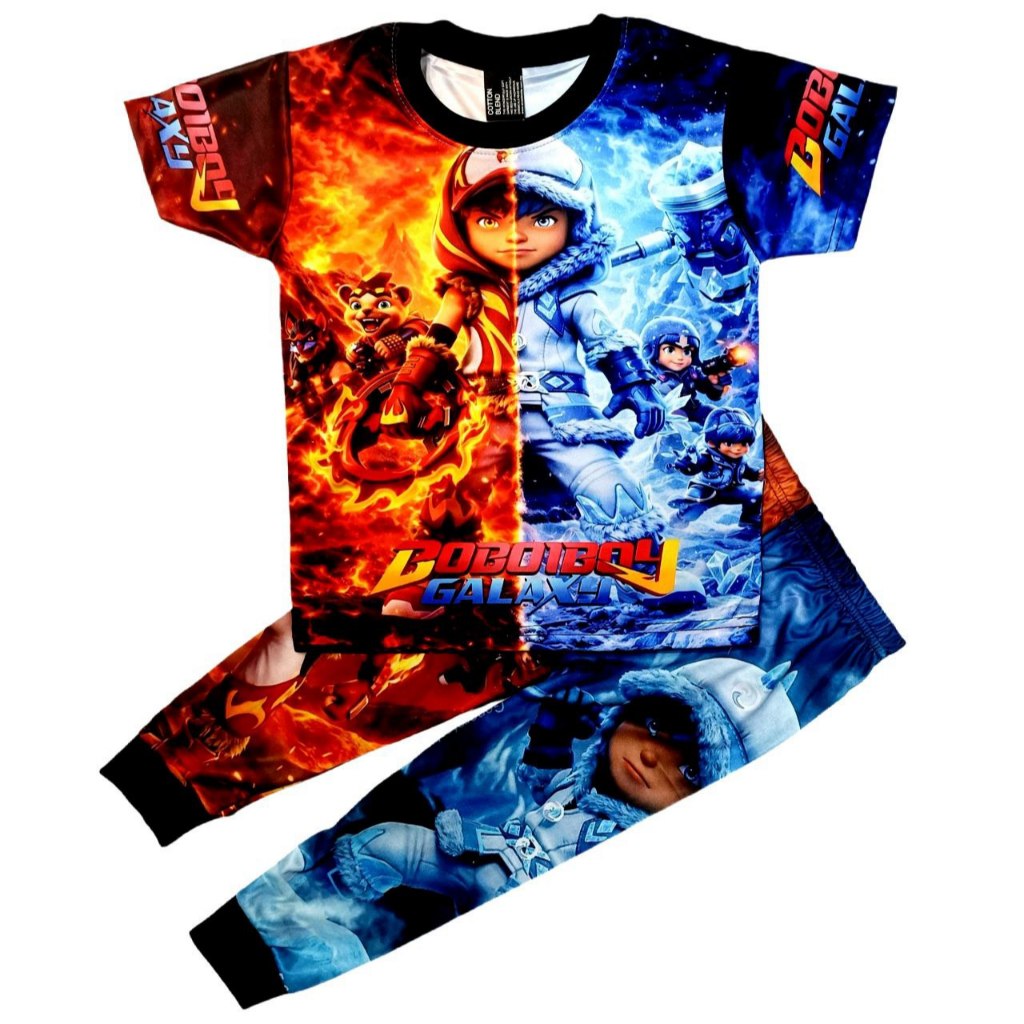 Baju Tidur Budak Anak Lelaki 1-5 Tahun Boboiboy Spiderman Batman Tayo One Piece Iron Man