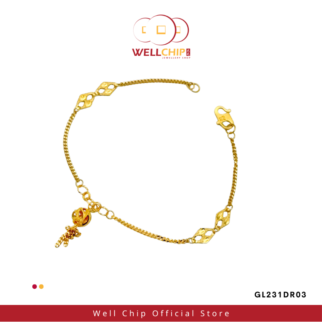 Gelang Tangan Emas 916 | 916 Gold Bracelet | Emas 916 | Kedai Emas WELL CHIP