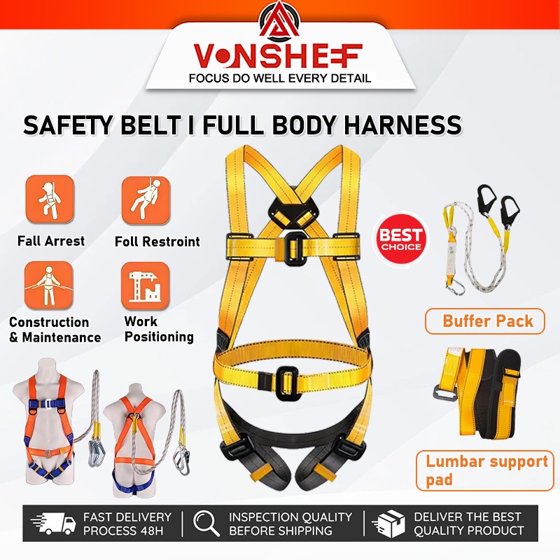 Safety Belt Full Body Harness Polyamide Lanyard Large Hook Tali Keselamatan Working at height safety harness安全带