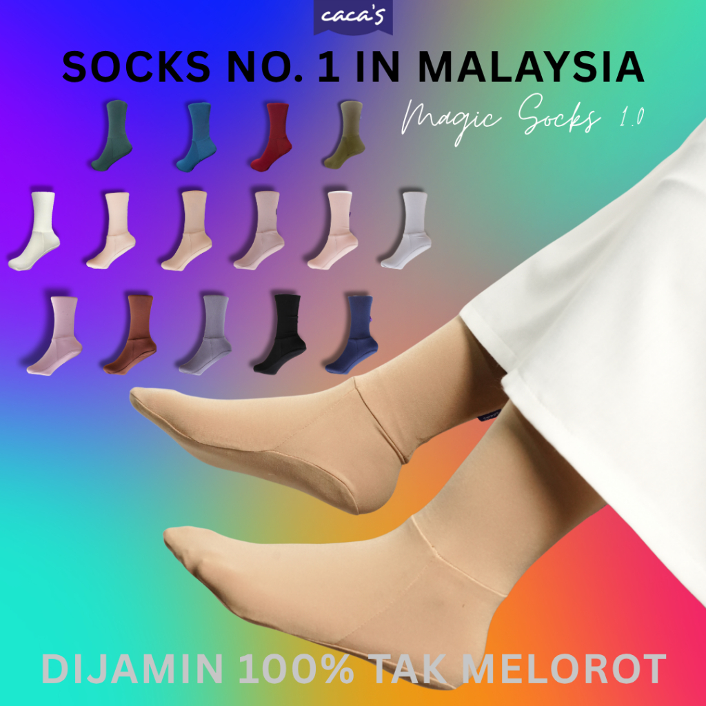 [STOKIN RAYA INOVASI VIRAL] Magic Socks Caca's Stokin Antilorot muslimah tebal sarung kaki sock stoking