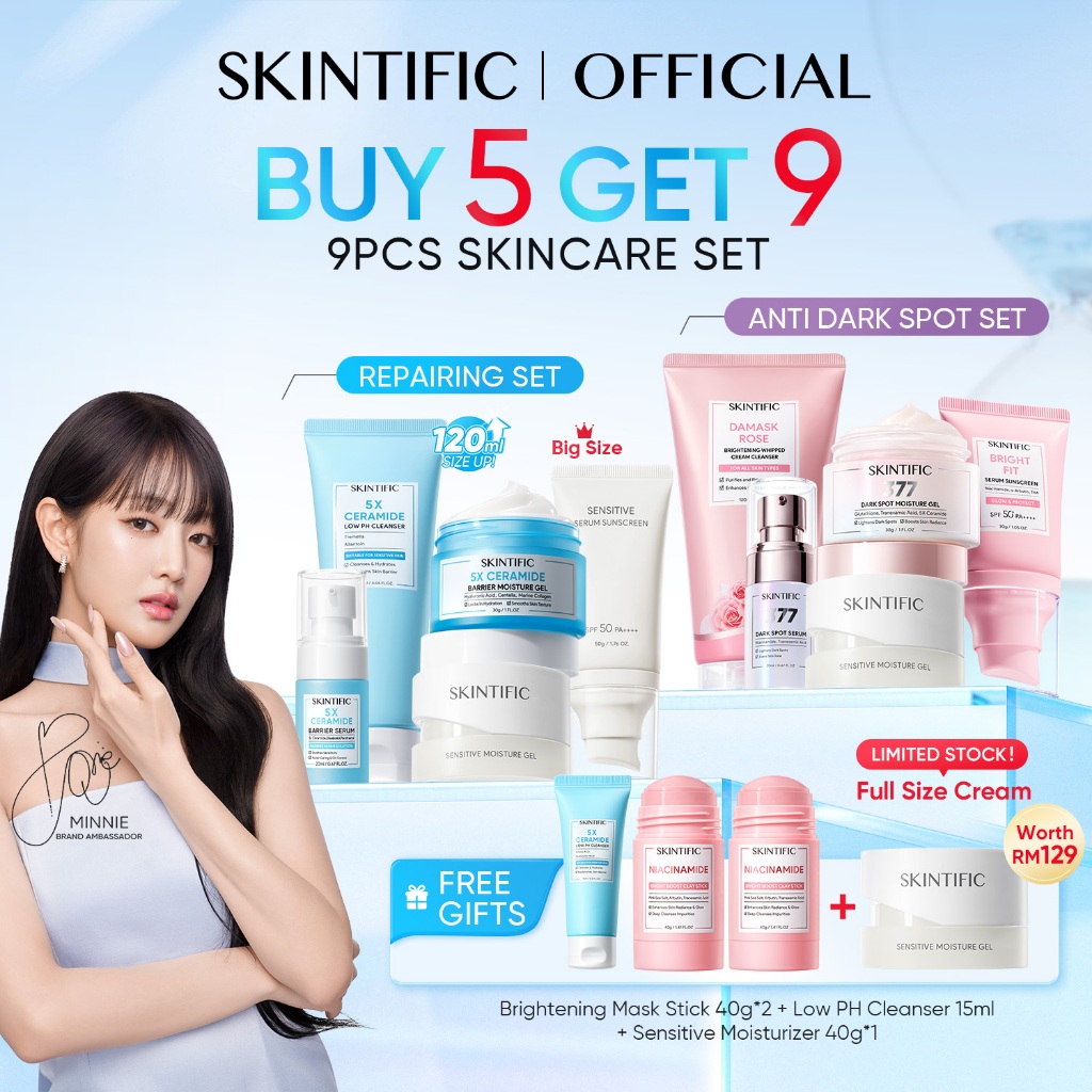 SKINTIFIC Repairing Barrier, Glowing, Brightening Fading Spots|Sunscreen,Cleanser,Toner,Serum,Cream