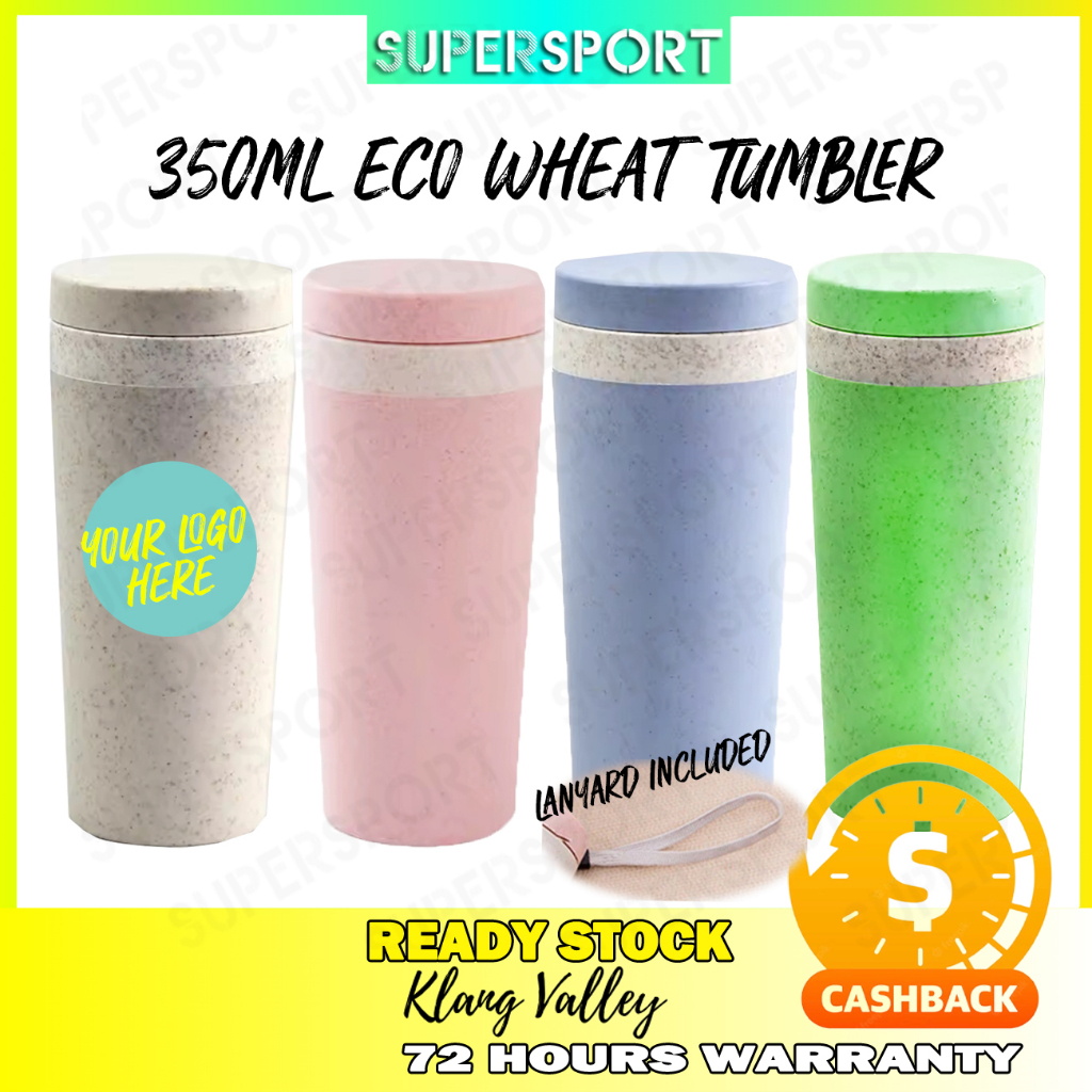 [DOORGIFT] 350ml MUJI Style Wheat Straw Mug Water Bottle Tumbler (BPA Free) Custom Name Logo Eco Friendly Botol