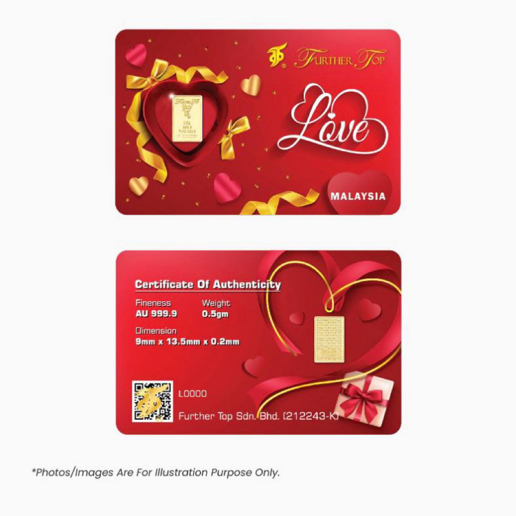 0.50g Further Top Gold 999.9 Gold Coin Mini Gold Bar Emas Tulen&hellip;