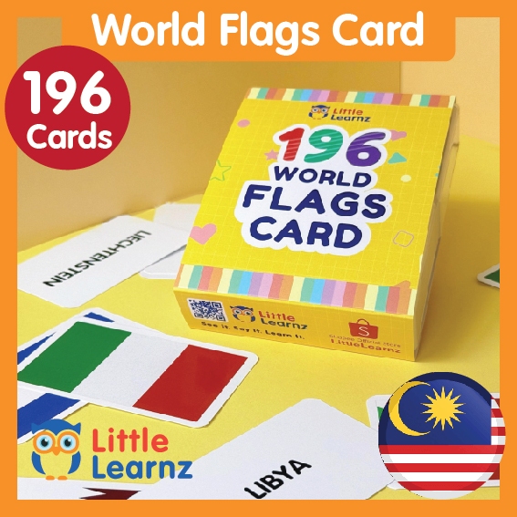 196pcs World Flags Card The Country World Flash Cards Early Learning Cards