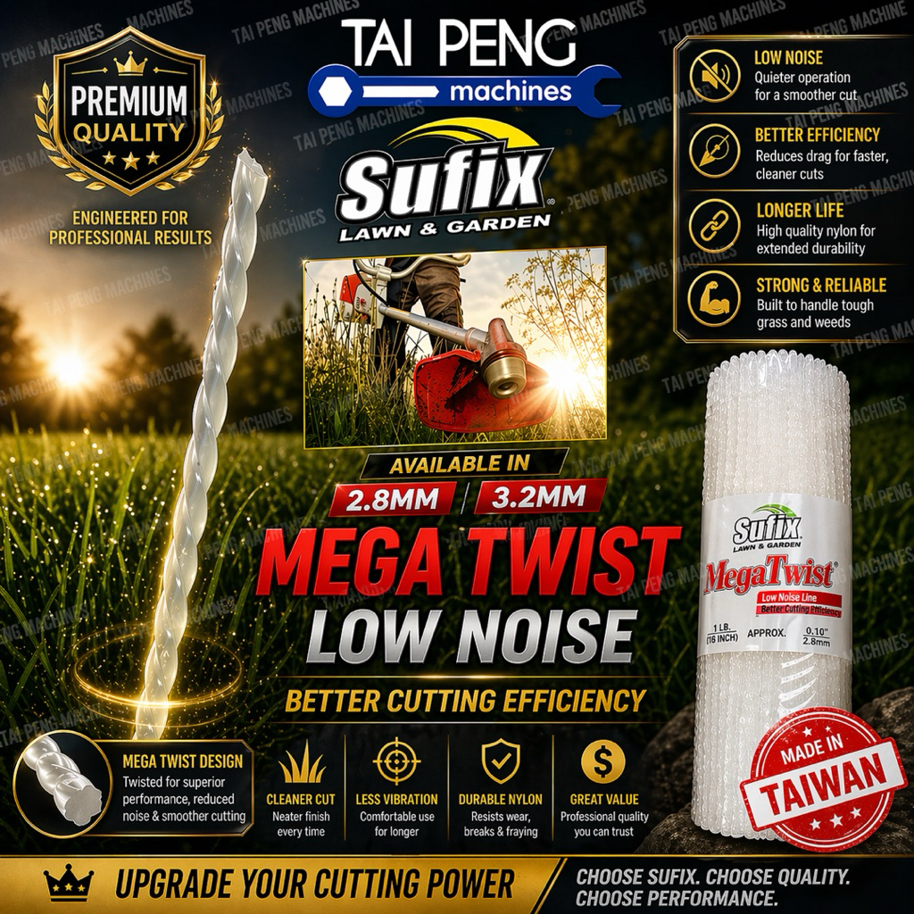 (Heavy Duty) Tali Mesin Rumput SUFIX MEGATWIST nylon trimmer tali potong rumput