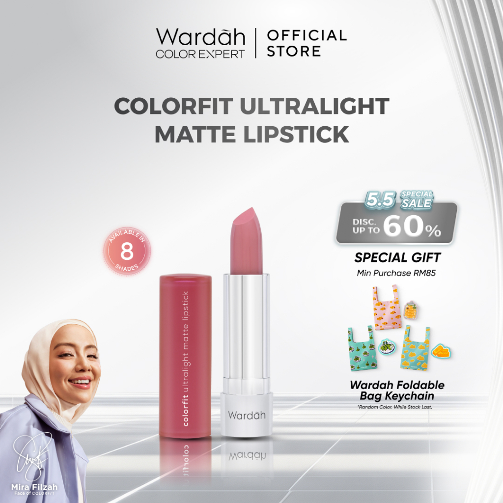 Wardah Colorfit Ultralight Matte Lipstick | Lightweight Lipstick, Soft Powdery Matte Finish, Last Up to 8 Hours