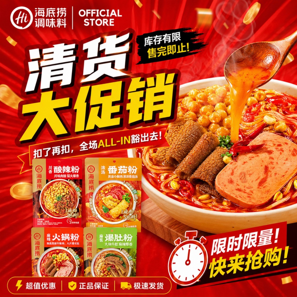 【Clearance Sale 清货促销】Haidilao Instant Vermicelli Mala/Sour&Spicy/Tomato 海底捞酸辣粉番茄粉麻辣麻酱爆肚粉袋装粉湿粉红薯粉方便快煮