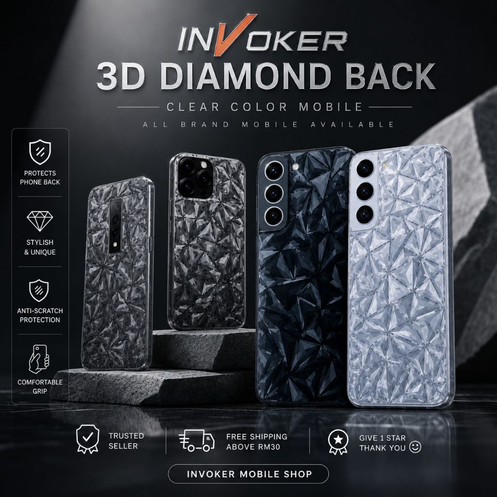 FreeYond F9s / F9 / M6 / M5A / M5 / M5 5G / Transparent 3D Diamond Shape Back Sticker