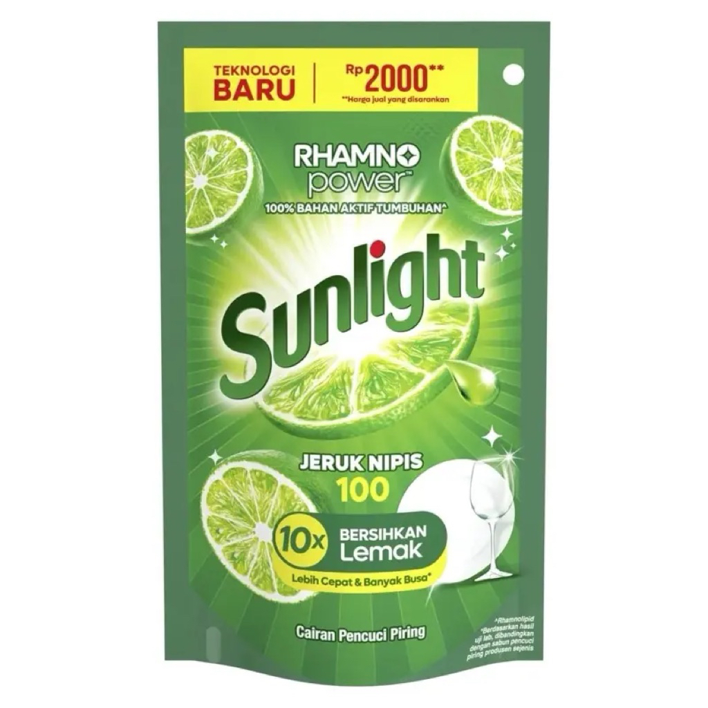 Sunlight jeruk nipis sabun pencuci piring 100ml lebih kental dan banyak busa