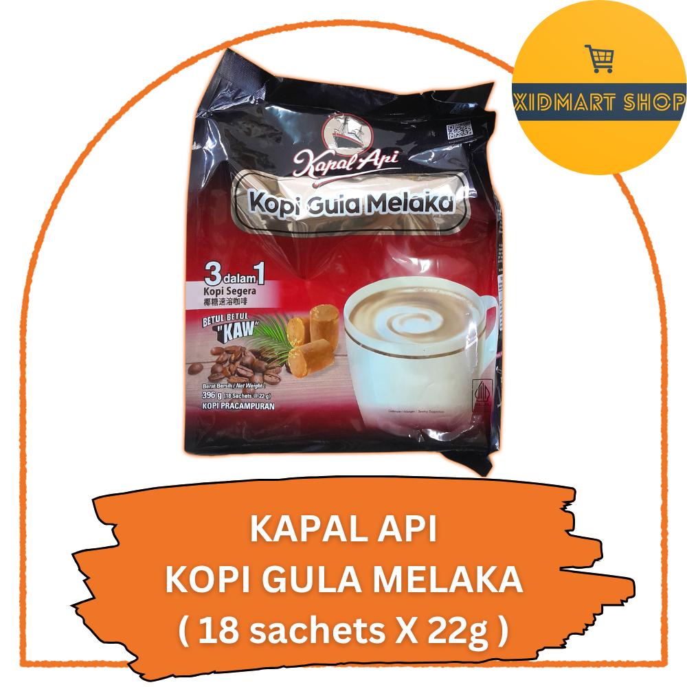 Kapal Api Kopi Gula Melaka | 3 In 1 Coffee | Instant Coffee/[ 18 sachets X 22g ] ( 396g