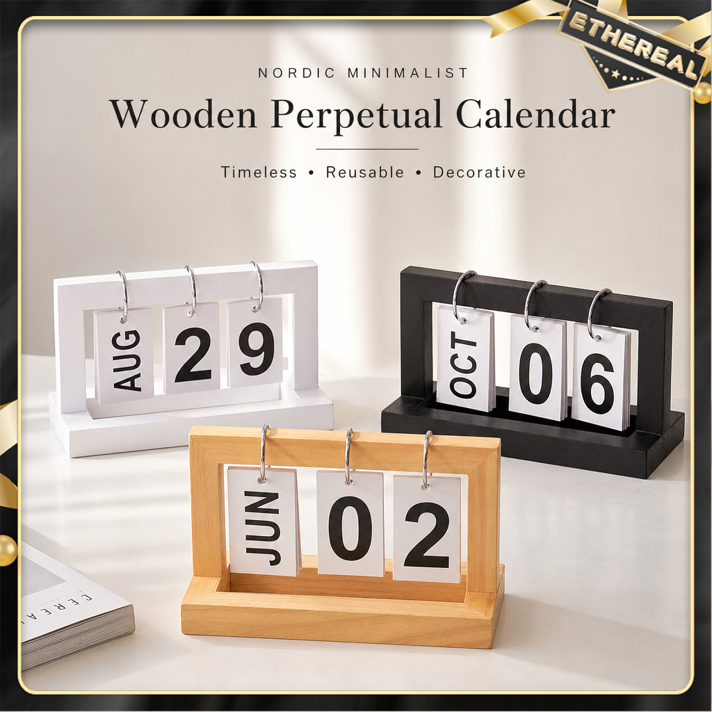 Nordic Simple Flip calendar Ins Calendar Wooden Desk Calendar Ornaments Desktop Calendar Decoration