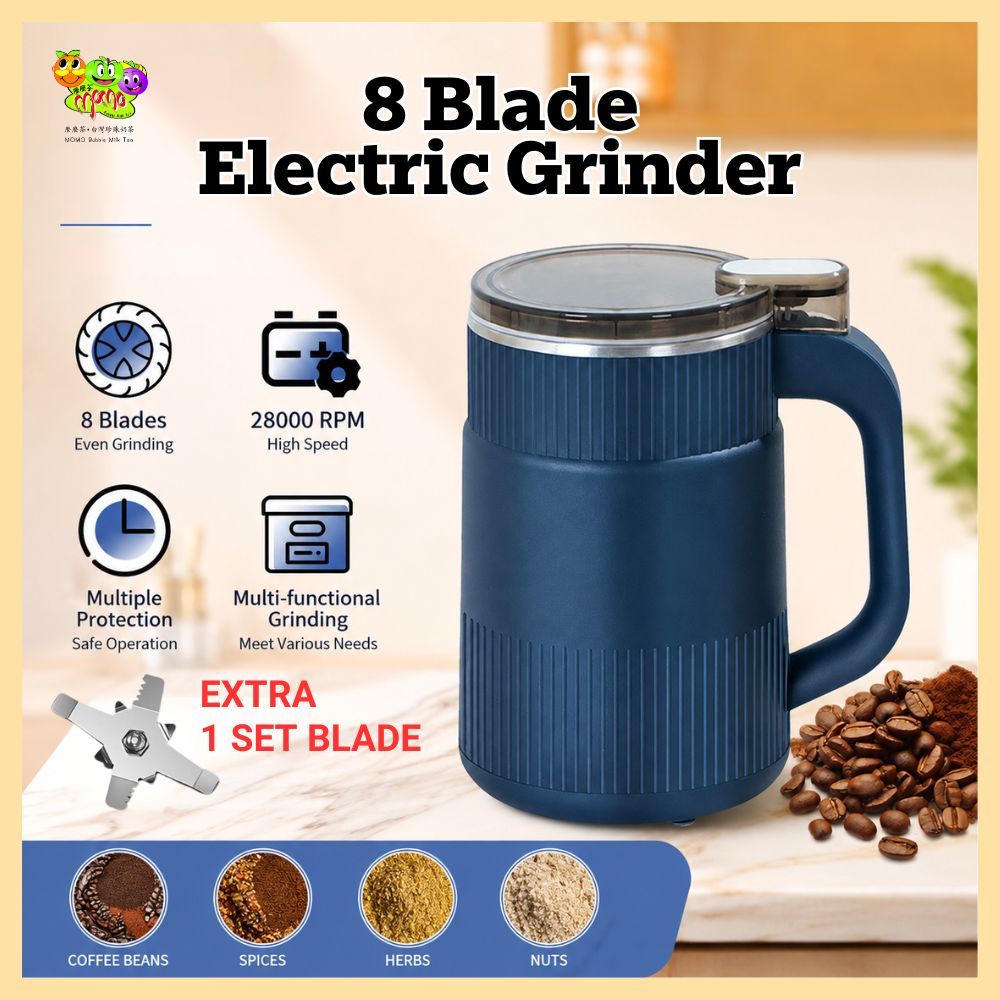 8 Blade Electric Grinder 200W House Use Grinder Coffee Spice Nuts Small Crushing Mill Mesin Pengisar