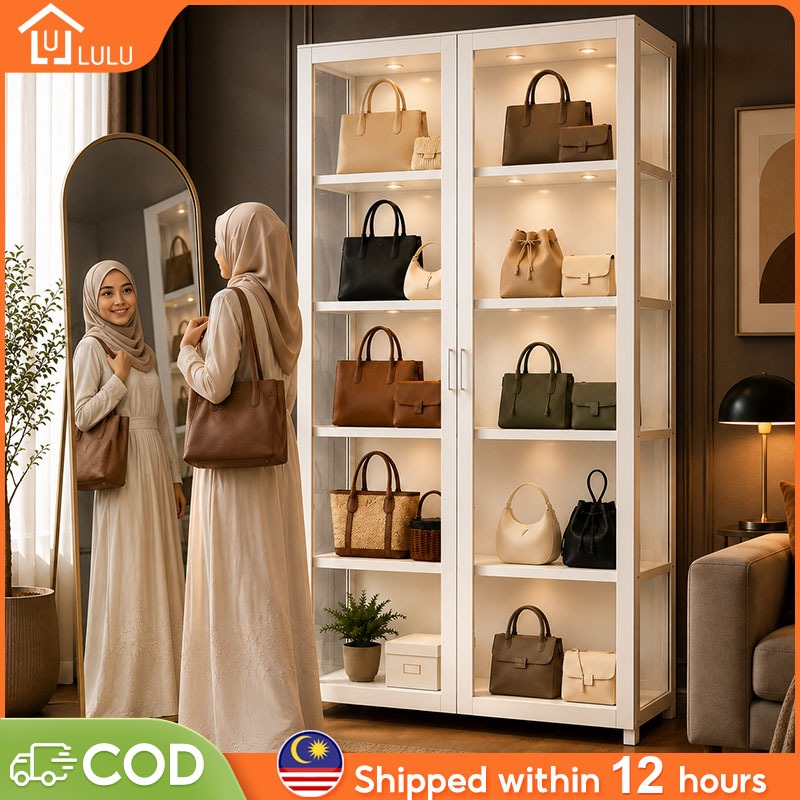 LULU Display Cabinet Acrylic Handbag Storage Organizer 4/5Layers Storage Cabinet Lego Almari Kaca展示柜
