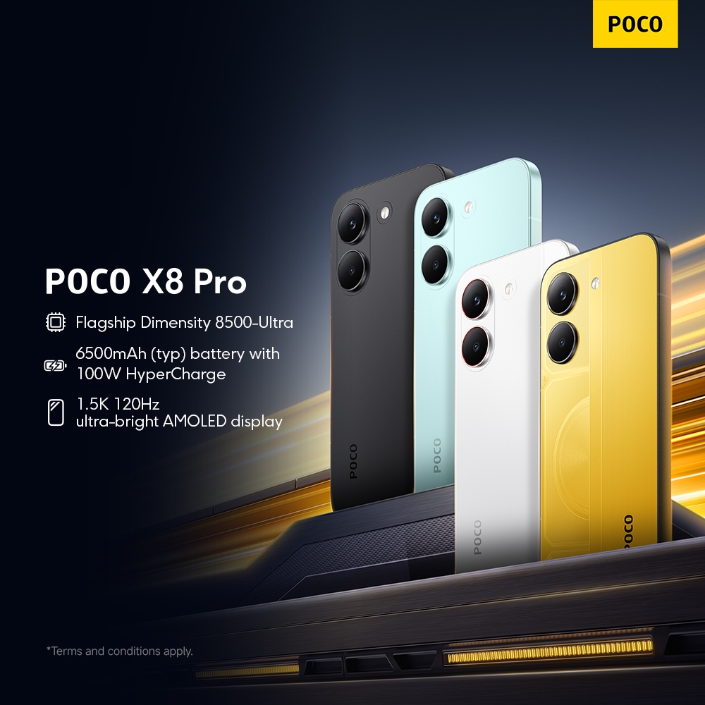 [NEW] POCO X8 Pro Smartphone| Flagship Dimensity 8500-Ultra,6500mAh (typ) battery with 100W HyperCharge