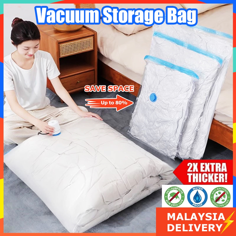 Vacuum Storage Bag – Reusable Compression Bag for Clothes & Blankets, Travel Storage, Space Saving, Beg Vakum / 真空收纳袋