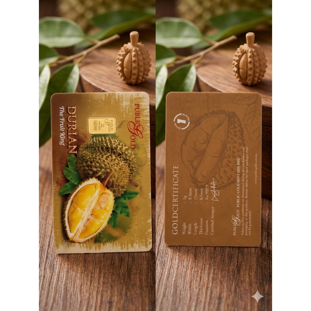 Gold Bar 1 Gram Public Gold Edisi Durian - The Fruit King&hellip;