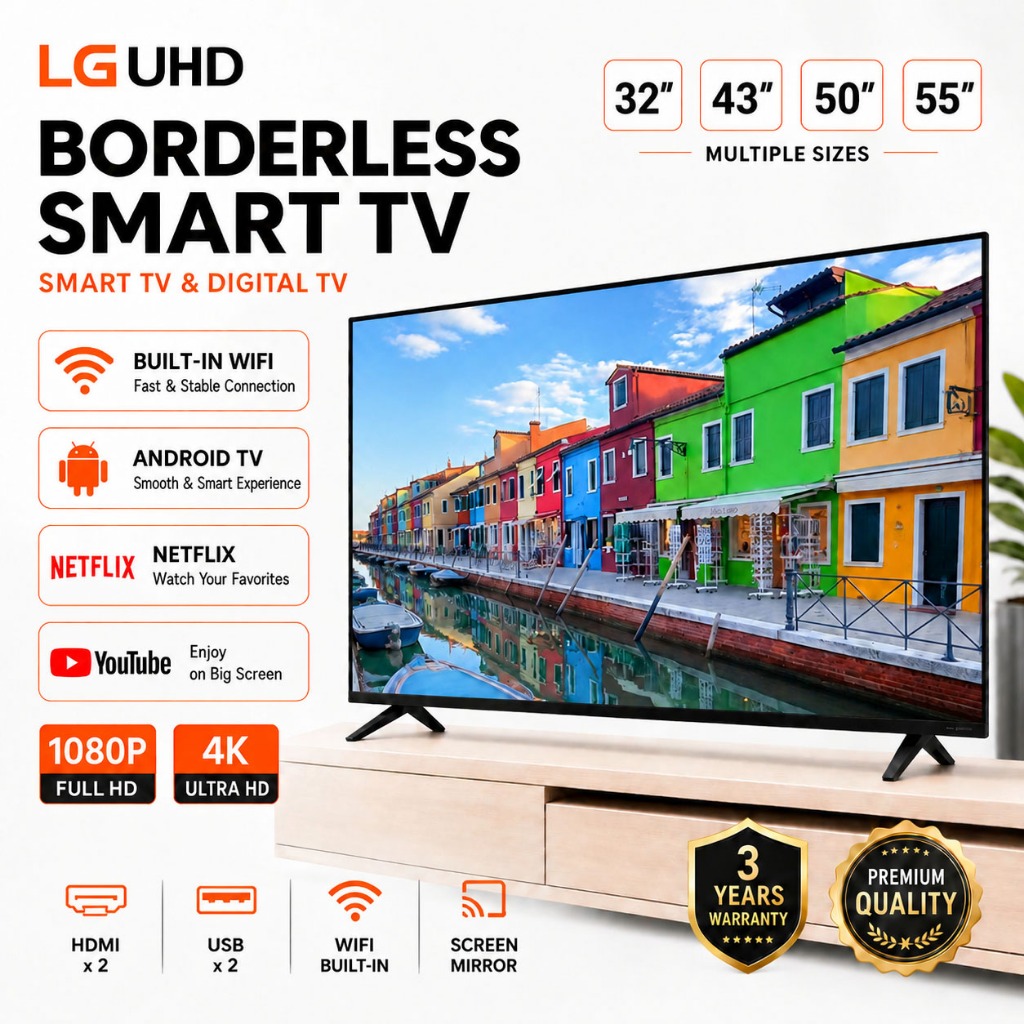 LGUHD TV 32/43/50/55inch Smart TV  Netflix Certified TV Smart Television Android System LED TV 32寸超高清电视机