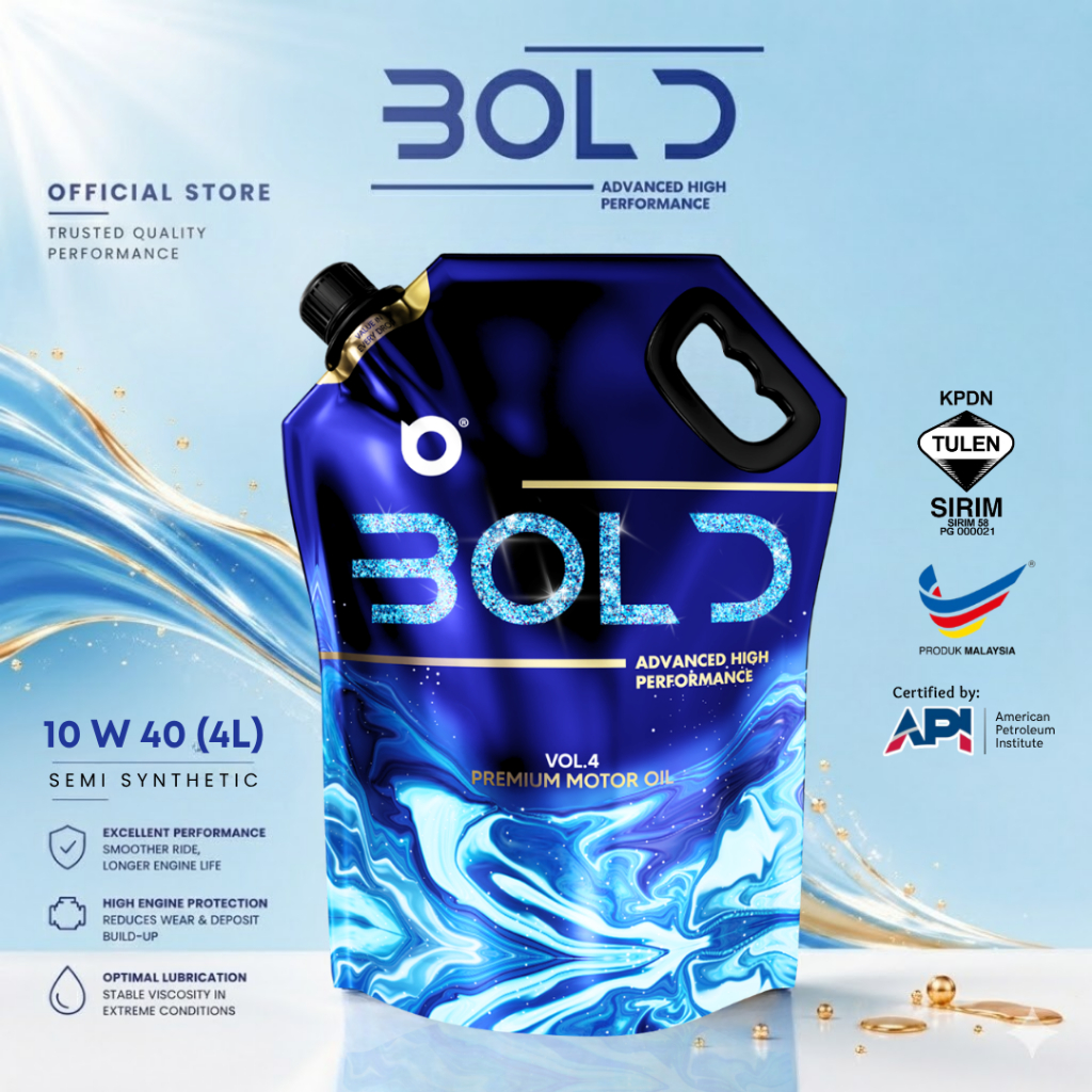 BOLD SIRIM 10w40 4L/3L Semi Synthetic SP Engine Oil Car 10w-40 Minyak Hitam Enjin Kereta Proton Toyota Honda Perodua