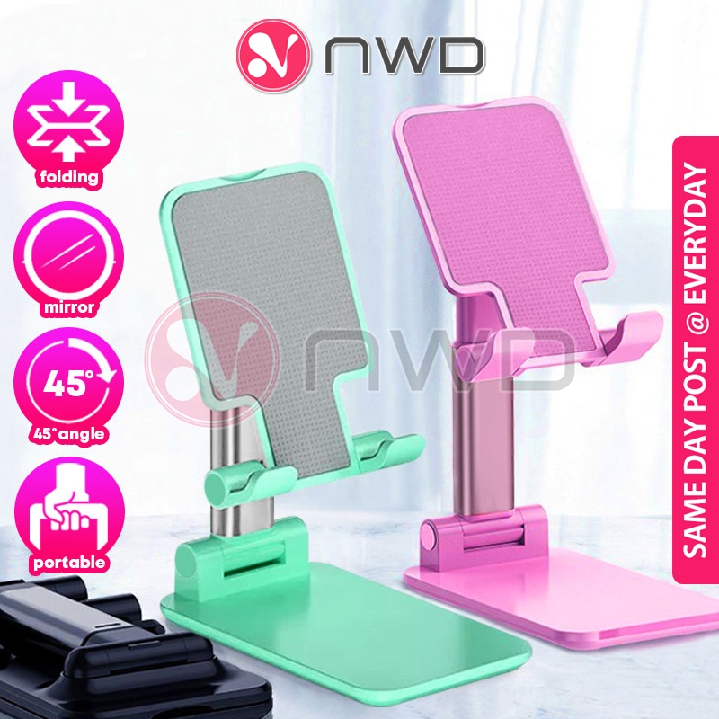 《 ." 》 Foldable Desktop Phone Holder Stand Adjustable Portable Pemegang Telefon 手机支架 NWD