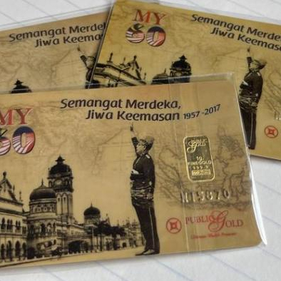 Gold Bar - Public Gold LBMA Merdeka MY60 1g Fine Au 999.9