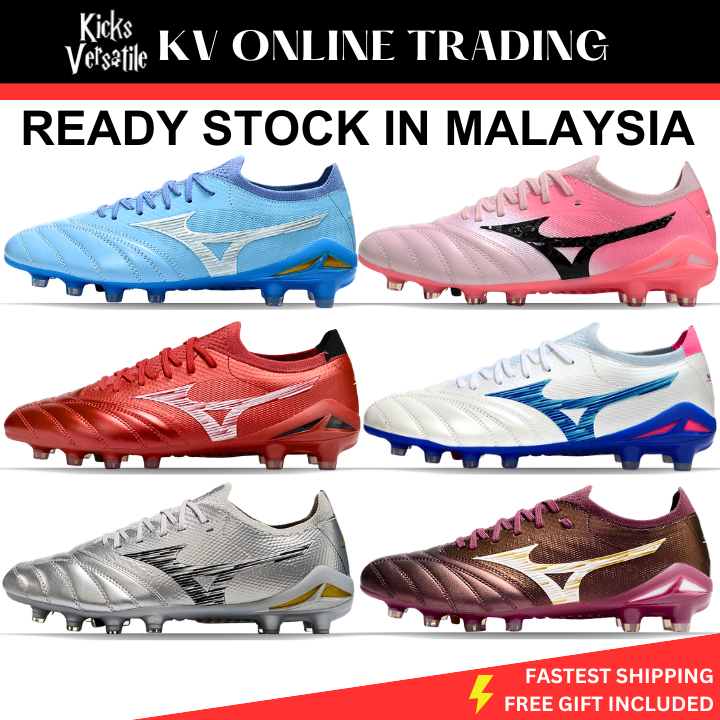 Ready Stock BETA 4 FG Kasut Bola Sepak Padang Lelaki Football Boots Men Tiada Lidah Slip On
