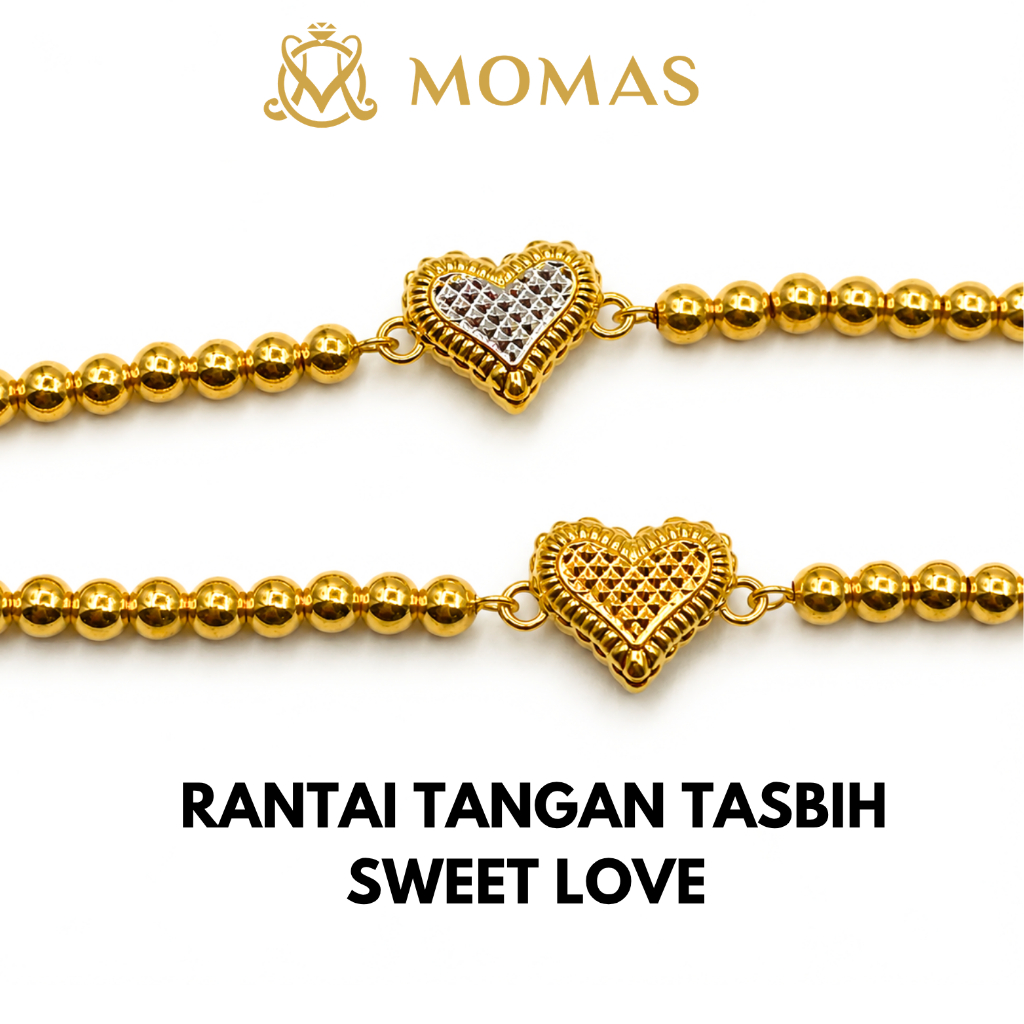 MOMAS Rantai Tangan Tasbih Sweet Love Emas 916 Tulen Rantai Tangan Tasbih Emas 916 Rantai Tangan Emas 916 Tulen Emas 916