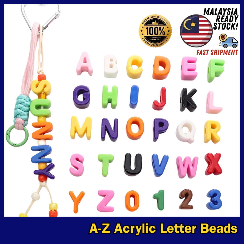 A-Z Alphabet Charm Letter (Random Color) Arcylic Letter Beads for DIY Jewelry Making DIY Pendant Accessories