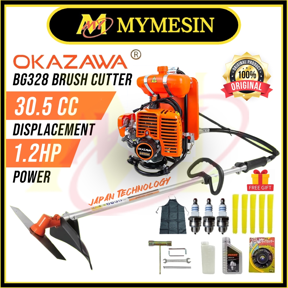 100% ORIGINAL MY Okazawa Brush Cutter BG328 Mesin Potong Rumput Japan Technology
