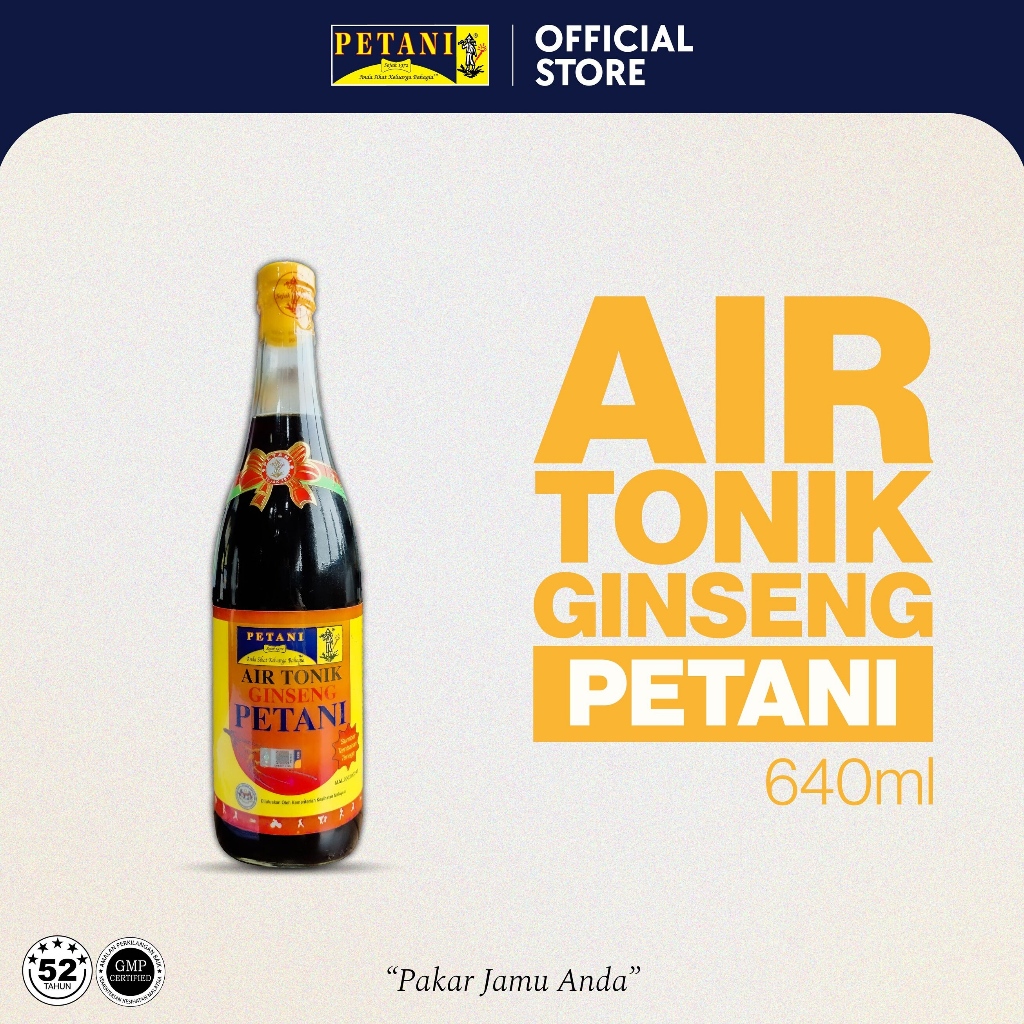 PETANI - Minuman Air Tonik Ginseng & Tongkat Ali PETANI 640ml / 320ml untuk lelaki dan wanita membantu Mengurangkan lema