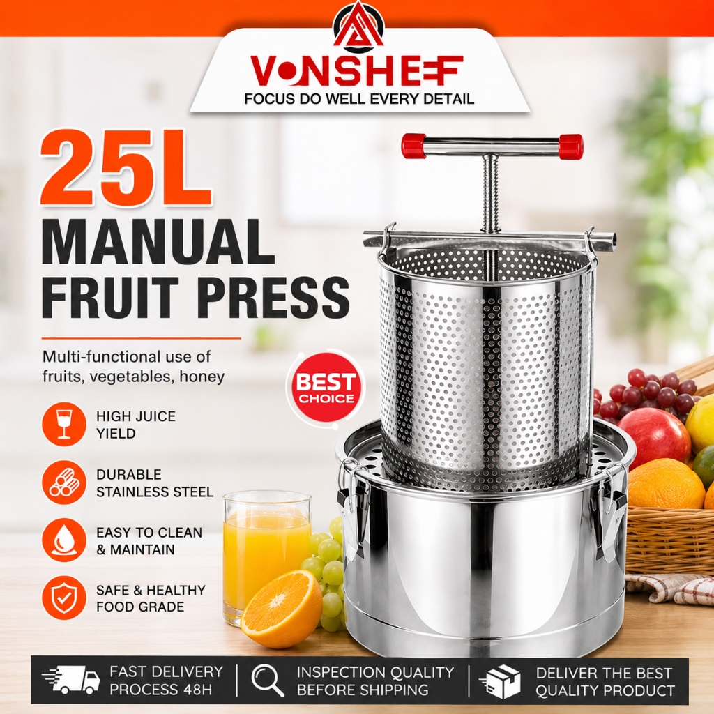 25L Stainless Steel Honey Press Mesin Perah Santan Kelapa Manual Home Use with Filter压榨机