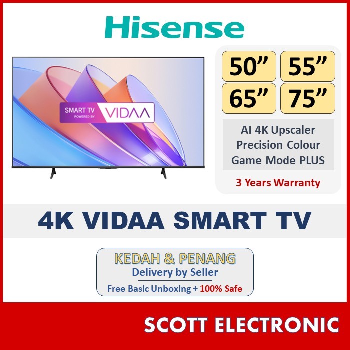 (Free Shipping) Hisense 50" 55" 65"  4K UHD Google Tv