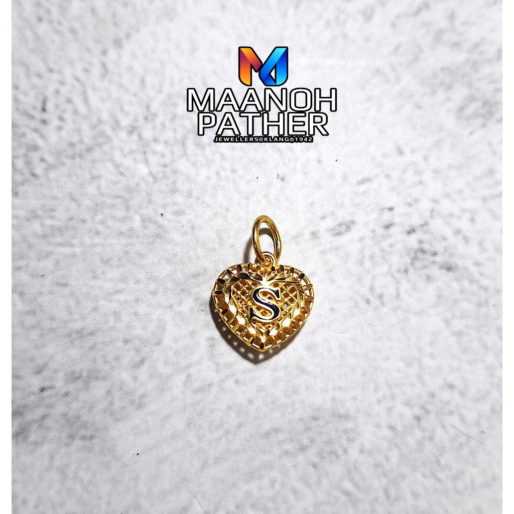 2.35GM-916 ALPHABET HEART S PENDANT-916 PENDANT-916 INDIAN ALPHABET HEART S PENDANT-916 GOLD ALPHABET HEART S PENDANT LO